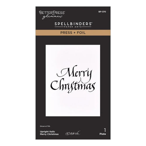 Upright Italic Merry Christmas Press + Foil Plate by Spellbinders