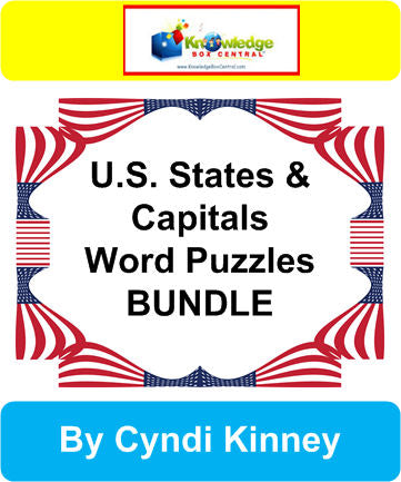 U.S. States & Capitals Word Puzzles