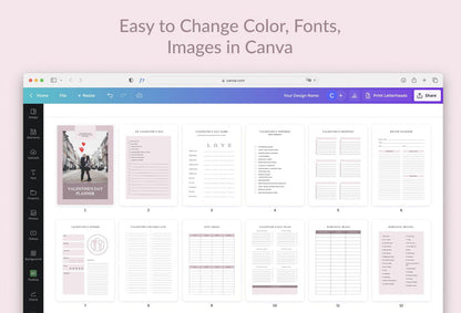 Ladystrategist Valentines Day Journal Canva Template instagram canva templates social media templates etsy free canva templates