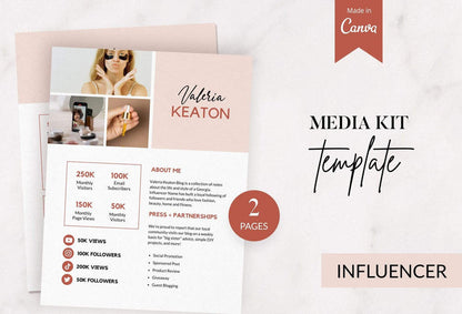 Ladystrategist Valeria Keaton Media Kit Canva Template for Influencers instagram canva templates social media templates etsy free canva templates