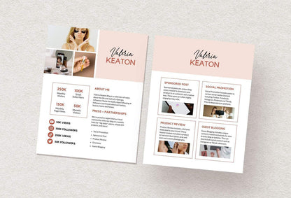 Ladystrategist Valeria Media Kit Canva Template for Influencers instagram canva templates social media templates etsy free canva templates