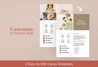 Ladystrategist Valeria Media Kit Canva Template for Influencers instagram canva templates social media templates etsy free canva templates