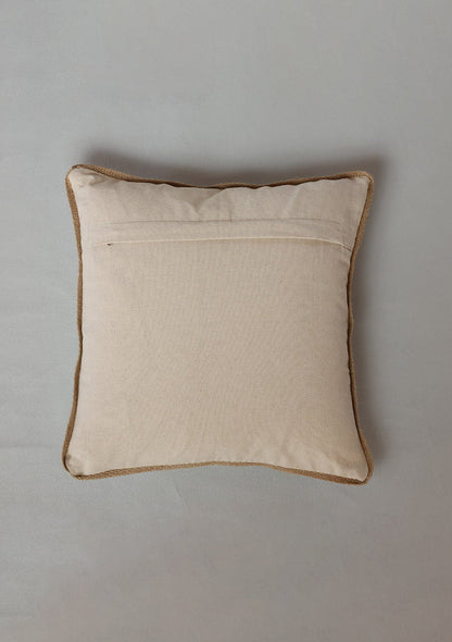 Valli Green & Gold | Gold Embroidered Floral |100% Cotton Cushion Cover For Sofa