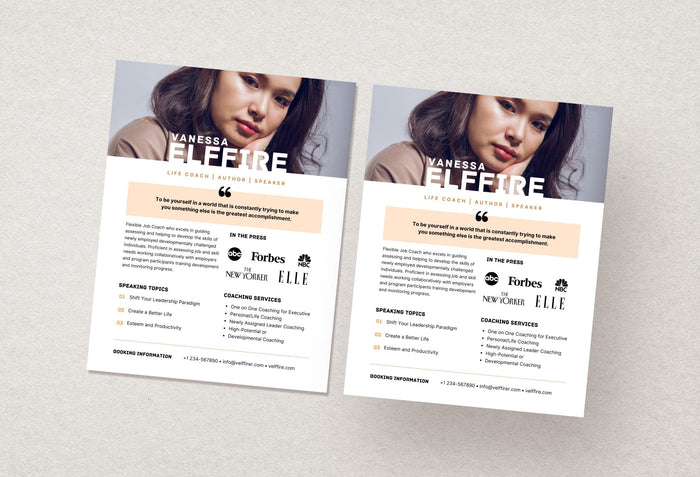 Ladystrategist Vanessa Speaker One-Sheet Canva Template instagram canva templates social media templates etsy free canva templates