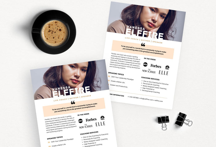 Ladystrategist Vanessa Speaker One-Sheet Canva Template instagram canva templates social media templates etsy free canva templates