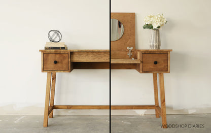 Vanity Desk with Flip Top Plans