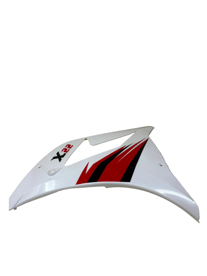 Venom X22 125cc Motorcycle | Left Side Fairing (White W/ Red Font) (125001004)
