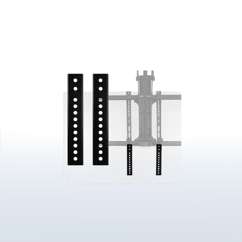 Vertical overhead VESA plate extender brackets.