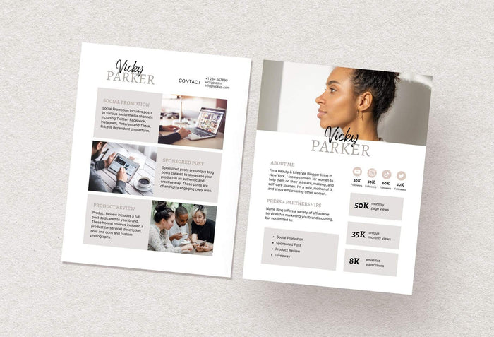 Ladystrategist Vicky Media Kit Canva Template for Influencers instagram canva templates social media templates etsy free canva templates