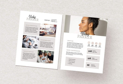 Ladystrategist Vicky Media Kit Canva Template for Influencers instagram canva templates social media templates etsy free canva templates
