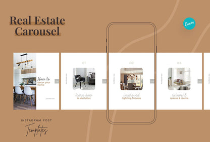 Ladystrategist Victoria Real Estate 6-Page Carousel Canva Template instagram canva templates social media templates etsy free canva templates