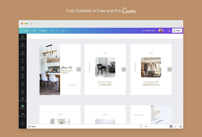 Ladystrategist Victoria Real Estate 6-Page Carousel Canva Template instagram canva templates social media templates etsy free canva templates