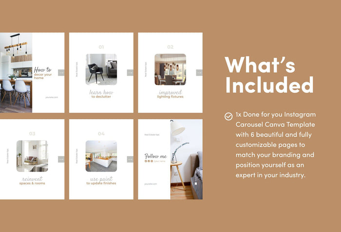 Ladystrategist Victoria Real Estate 6-Page Carousel Canva Template instagram canva templates social media templates etsy free canva templates