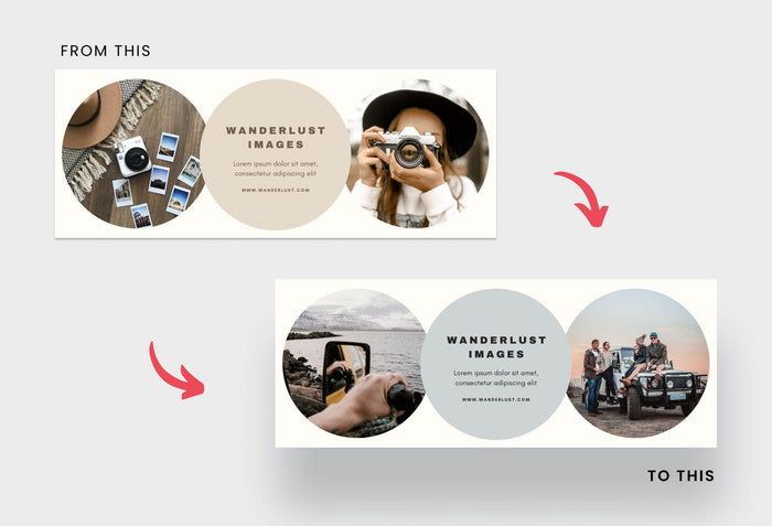 Ladystrategist Wanderlust Images Facebook Cover for Photographers Editable Canva Template instagram canva templates social media templates etsy free canva templates
