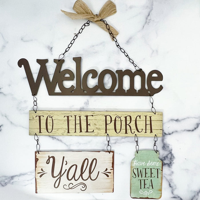 Welcome to the Porch hanging wall sign