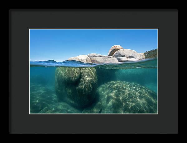 Whale Beach Underwater Split - Framed Print