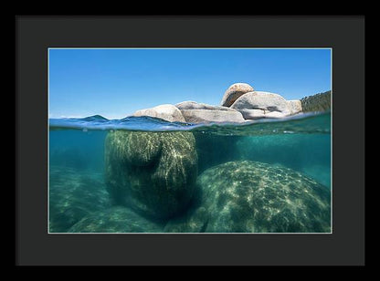Whale Beach Underwater Split - Framed Print