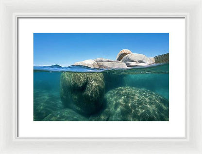 Whale Beach Underwater Split - Framed Print