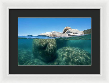 Whale Beach Underwater Split - Framed Print