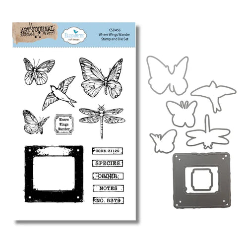 Where Wings Wander Stamp and Die Set -- Elizabeth Craft