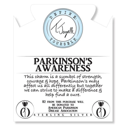 White Chalcedony Stone Bracelet with Parkinsons Sterling Silver Charm