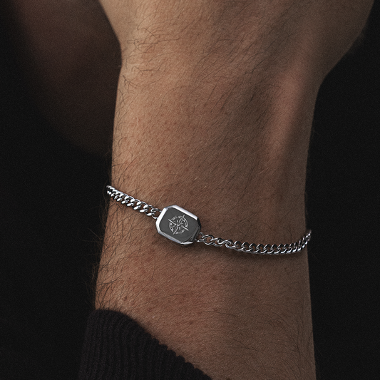 Windrose II Armkette Silber
