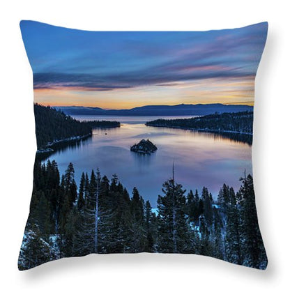 Winters Awakening - Emerald Bay By Brad Scott - Throw Pillow-Lake Tahoe Prints