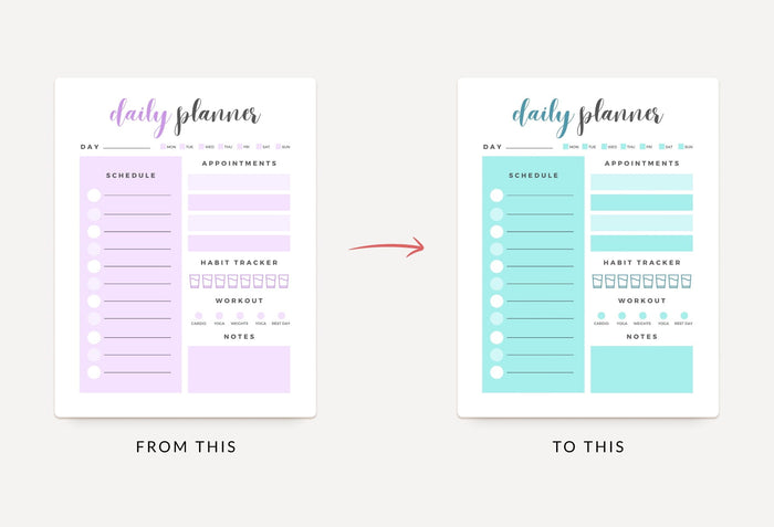 Ladystrategist Wisteria Daily Planner Printable and Editable Canva Template instagram canva templates social media templates etsy free canva templates