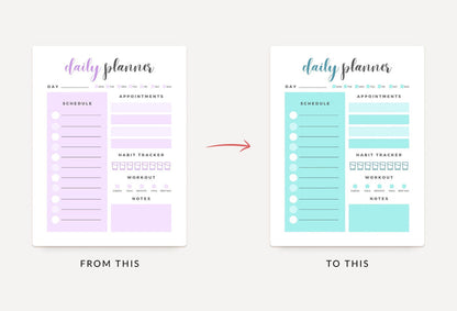 Ladystrategist Wisteria Daily Planner Printable and Editable Canva Template instagram canva templates social media templates etsy free canva templates