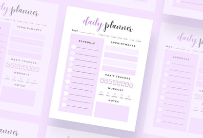 Ladystrategist Wisteria Daily Planner Printable and Editable Canva Template instagram canva templates social media templates etsy free canva templates