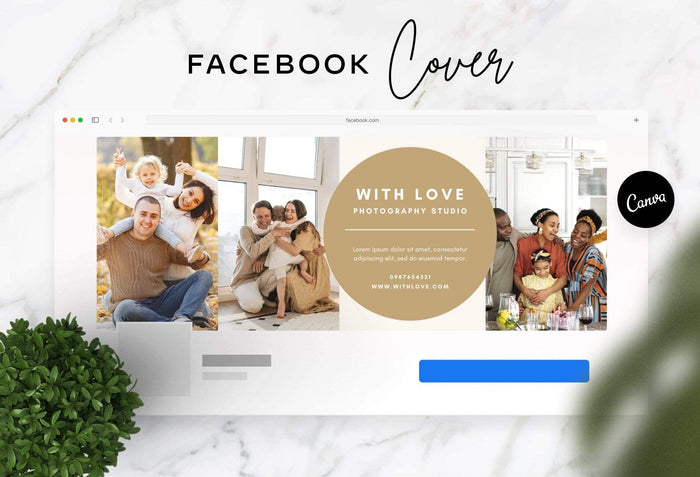 Ladystrategist With Love Facebook Cover for Photographers - Editable Canva Template instagram canva templates social media templates etsy free canva templates