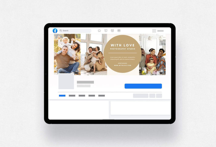 Ladystrategist With Love Facebook Cover for Photographers - Editable Canva Template instagram canva templates social media templates etsy free canva templates