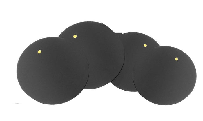 Black 4 Round Plates