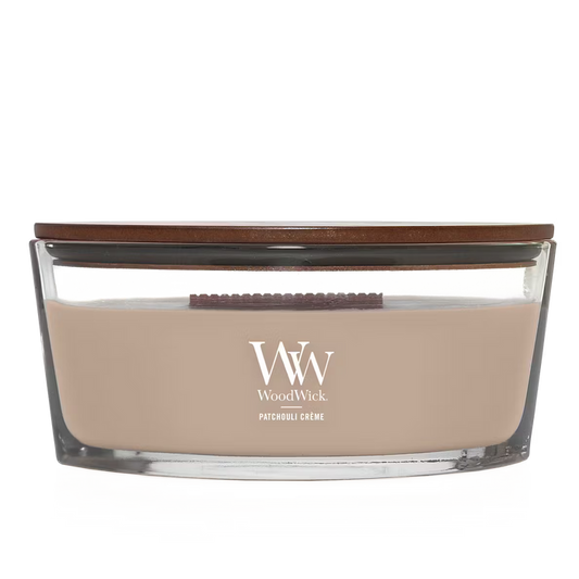 Woodwick Elipse Candle Jar - Patchouli Crème