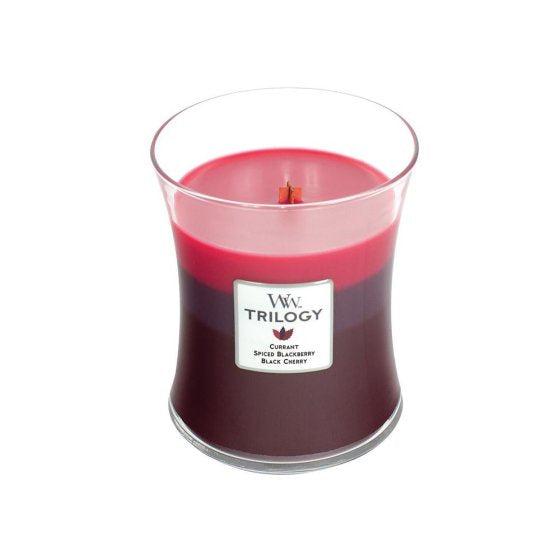 Woodwick Medium Trilogy Candle Jar - Sun Ripened Berries
