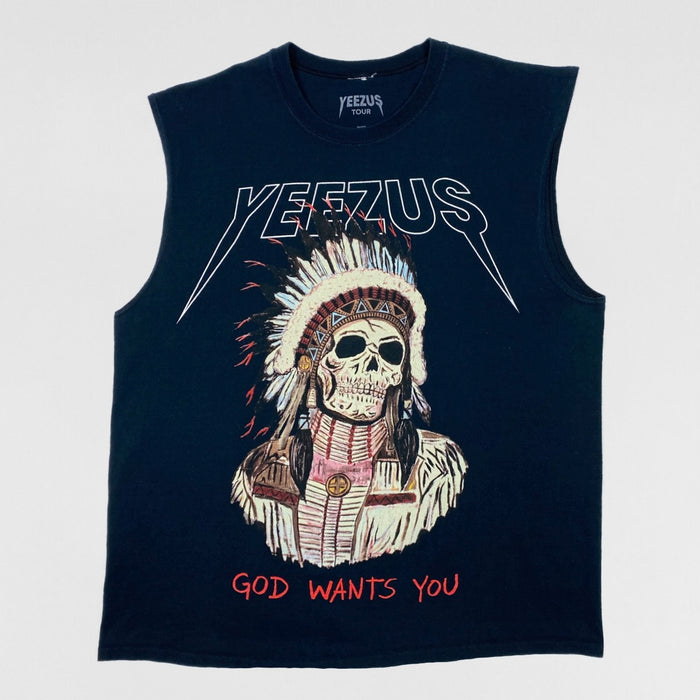 Yeezus Tour 2013 Native Skull 'I Aint Coming Down' Cut Off Tee