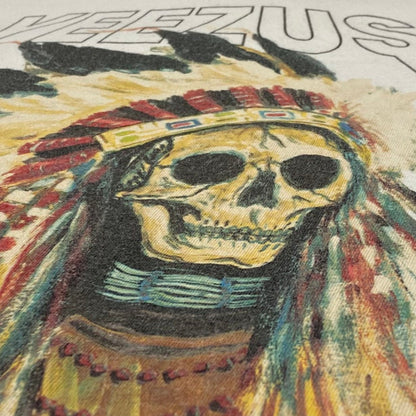 Yeezus Tour 2013 OG Native Skull Tee In White By Wes Lang