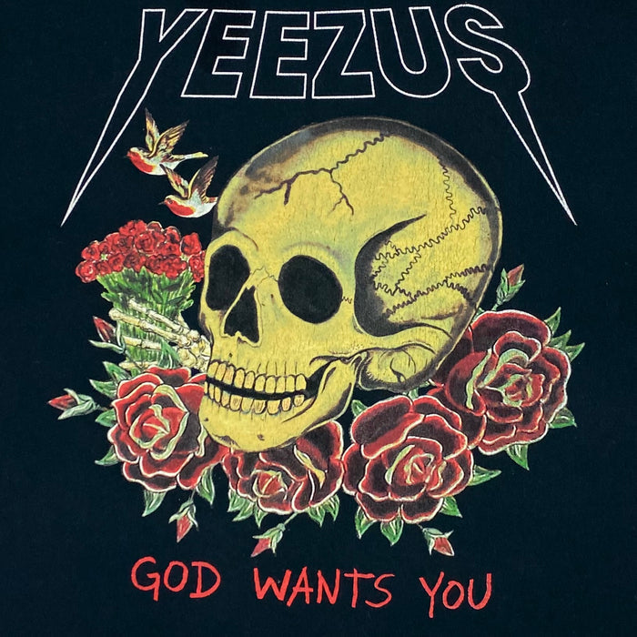 Yeezus Tour 2013 OG Skull & Roses Tee By Wes Lang