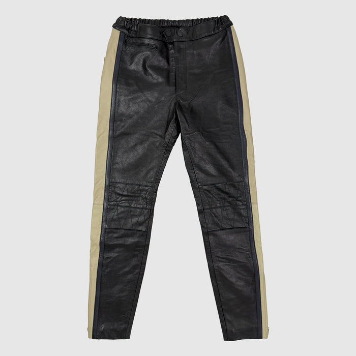 Yeezy Season 5 Unreleased Leather Biker Pants In Ink