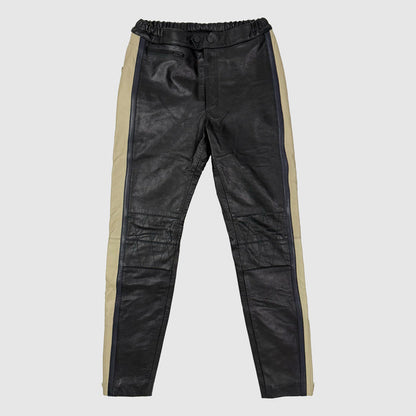 Yeezy Season 5 Unreleased Leather Biker Pants In Ink