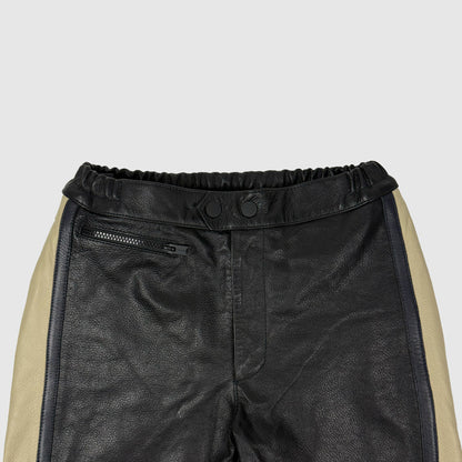 Yeezy Season 5 Unreleased Leather Biker Pants In Ink