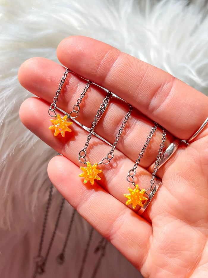 Yellow Lab-Opal Sun Choker Necklace