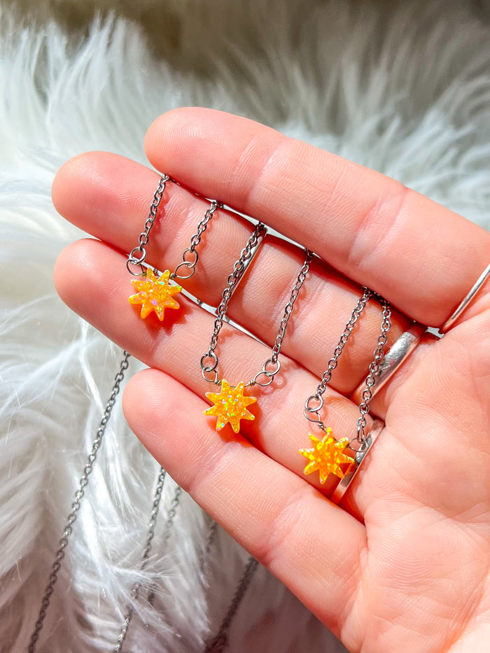 Yellow Lab-Opal Sun Choker Necklace