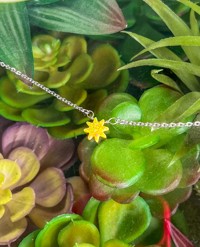 Yellow Lab-Opal Sun Choker Necklace