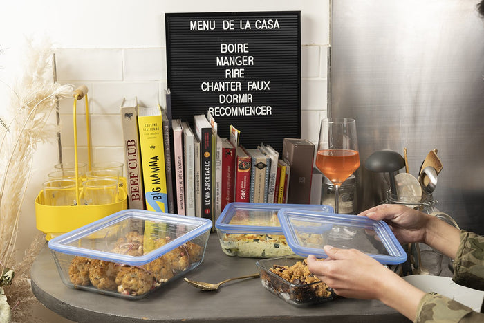 Zero Plastic - Rectangular storage box 100% glass