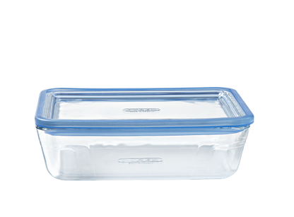 Zero Plastic - Set of 3 storage rectangular glass dish with glass lid 1.5L
