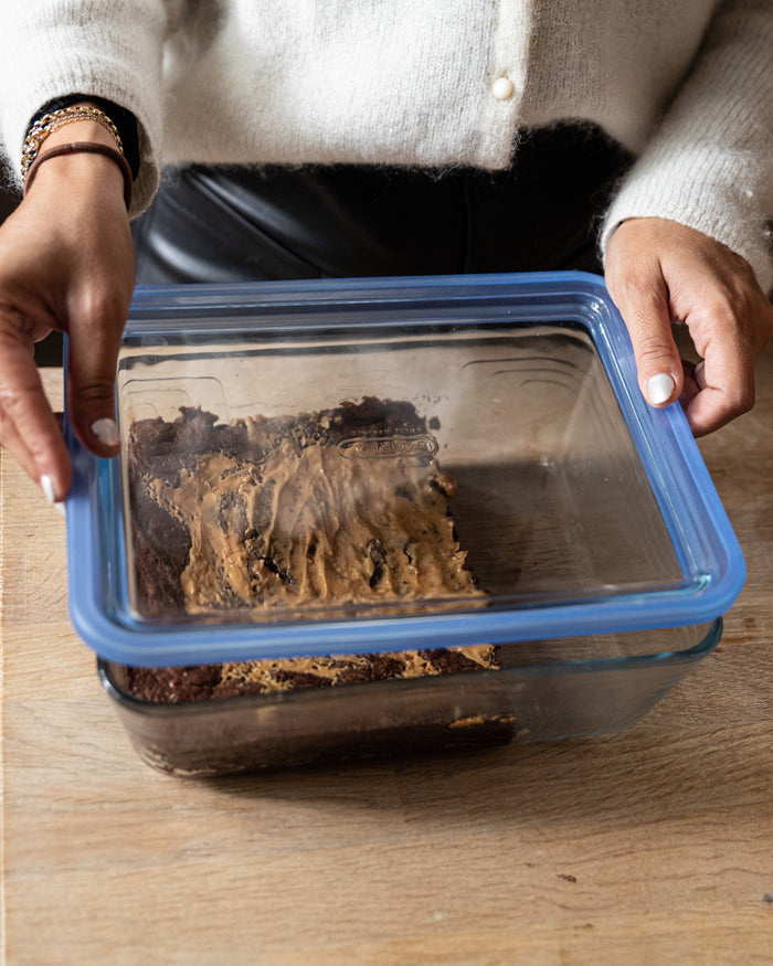 Zero Plastic - Set of 3 storage rectangular glass dish with glass lid 1.5L