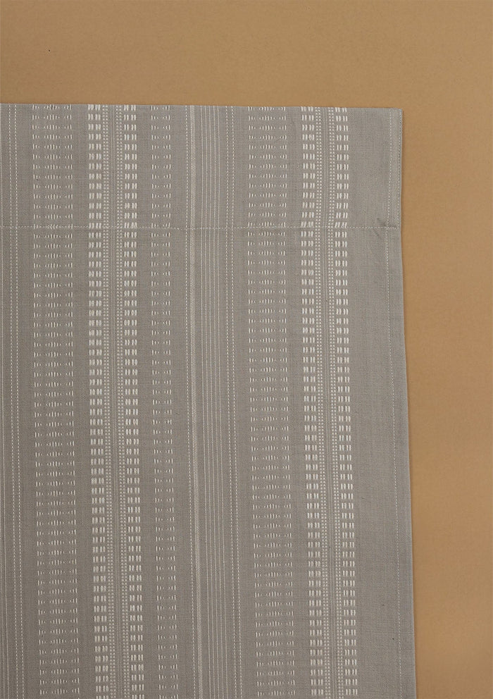 Zia Grey Neutral 100% Cotton Textured Curtain For Livingroom / Bedroom | Room Darkening | Single Piece