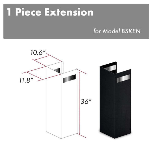ZLINE 1-36 in. Chimney Extension for 9 ft. to 10 ft. Ceilings (1PCEXT-BSKEN) main image.