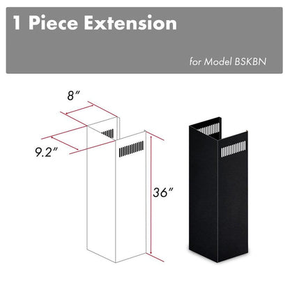 ZLINE 1-36 in. Chimney Extension for 9 ft. to 10 ft. Ceilings in Black Stainless (1PCEXT-BSKBN) main image.